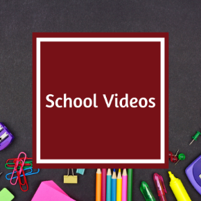 chalkboard with school supplies and an icon in the center